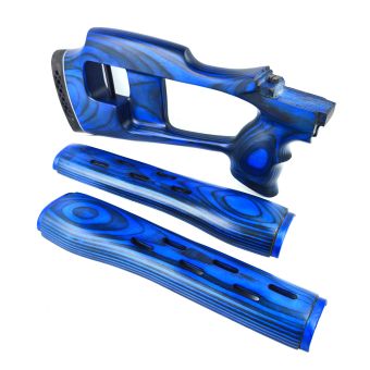 Комплект (приклад и накладки) шпон с эргономической щекой, синий Тигр(СОК-5), стяжной винт  в СНГ фото