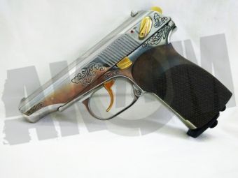 Пистолет пневматический МР-654К подар.вариант белый хром в СНГ фото