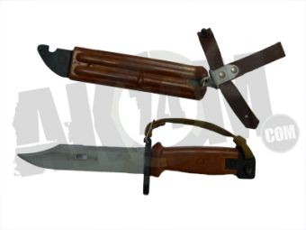 Штык-нож сувенирный (6х4) коричневая рукоять и ножны, с "УХОМ" АК-74М (ШНС-001) в СНГ фото