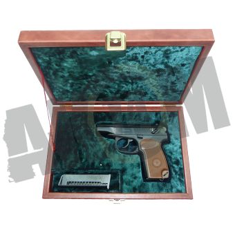 Шкатулка подарочная (пистолет ПМ) КОЖА коричневая, ГЕРБ СССР  в СНГ фото